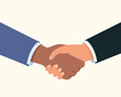 © solthanya - Hand shake hands or handshake vector, Handshake between two businessmen. Concept of success partnership friendship deal.