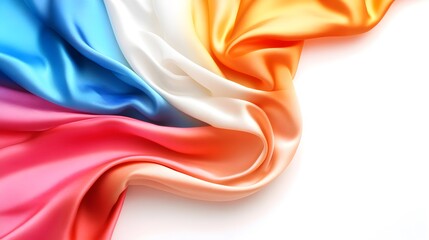 Poster - Colorful Draped Satin Fabric Background Texture