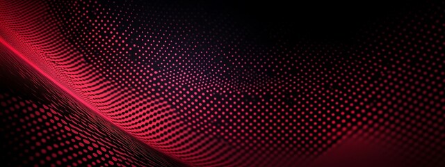 Aufkleber - Abstract red and black digital background with a dotted texture and a wavy pattern.