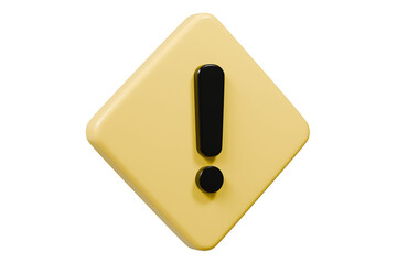 Wall Mural - 3d warning caution icon sign symbol isolated on purple background. error alert safety concept.3d min