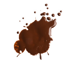 Wall Mural - sweet chocolate splash and drops on white background