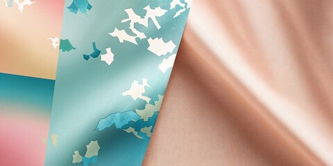 Sticker - Abstract background with soft pink, blue, and white textures.