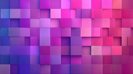 Poster - A pattern of violet and pink squares, designed in a colorful and abstract style, resembling a tiled texture illustration.