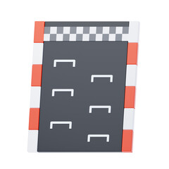 Poster - 3D Race Track Grid with Checkered Finish Line
