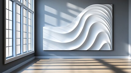 Poster - Ethereal Monochromatic Artwork in Minimalist Space