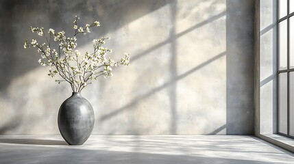 Poster - Serene Studio Filled with Natural Light and Flowers