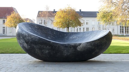 Poster - Large Smooth Stone Sculpture in Outdoor Setting