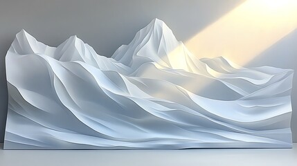 Poster - Sleek Monochrome Abstract Mountain Design