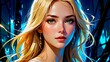 © Hey Creative - A flawless and lively digital painting of a blonde hair young lady.