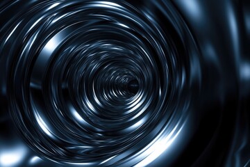 Poster - Abstract Metallic Spiral with Dark Center