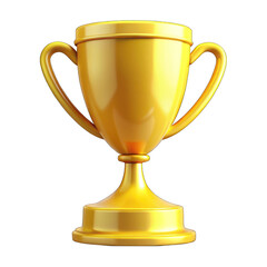 Yellow trophy cup 3d isolated on transparent background