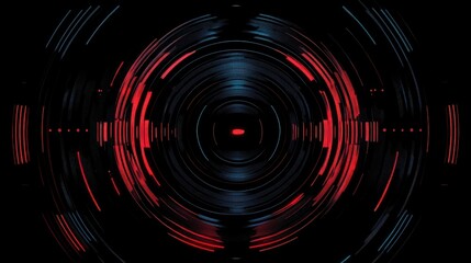 Poster - Abstract sound waves forming a circular equalizer, visualizing the frequency spectrum in a futuristic digital design.