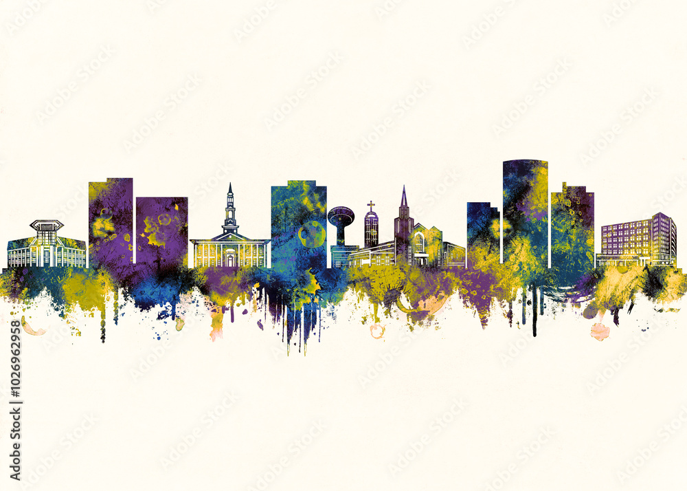 View of Plano City Skyline. Cityscape Skyscraper Buildings Landscape City ...