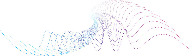 Fototapete - Abstract Technology Blue Particle Mesh Background. Flowing Wave Dot. Digital Future Technology Network Concept.