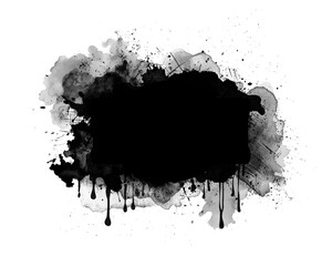 Black graffiti spray paint frames ink splatters and drips, stencil border, Grunge backgrounds, Spray Paint Vector Elements isolated on White Background, Ink blots set, text frame, Street style.