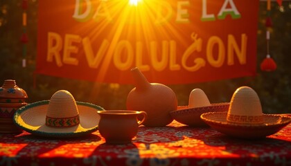 Mexican Revolution Day, Revolucion Mexicana mean Mexican Revolution Concept Illustration
