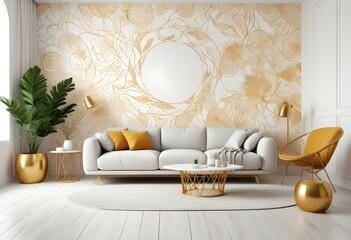 Photo modern style interior room 3d illustration