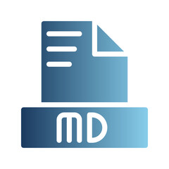 Fototapete - Markdown document file text icons, with contemporary color gradations. Can be used for websites, UI and mobile apps.