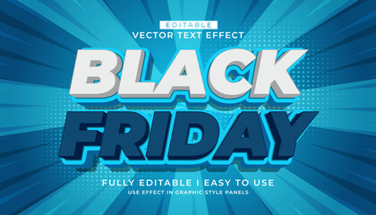 Poster - 3d editable black friday text effect graphic style template