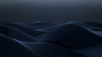 Poster - Dark Gradient Background with Midnight Shifting Waves
