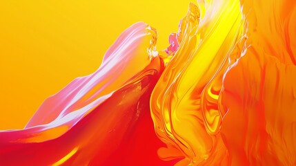 Poster - Vibrant Neon Gradient with Bright Yellow and Orange