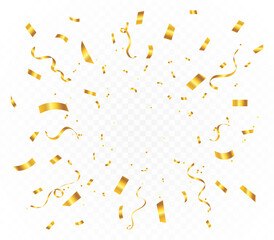 abstract gold confetti party celebration banner background template, great for a birthday party or a