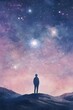 © Eakanan - Silhouetted Figure Contemplating the Boundless Cosmos