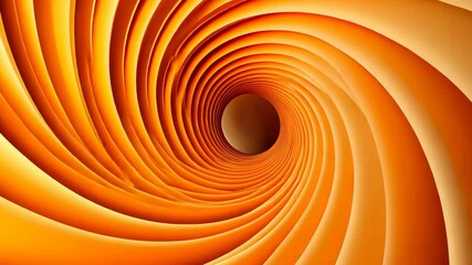 Wall Mural - an orange spiral tunnel creates a mesmerizing optical illusion