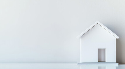 Sleek white house model representing modern urban design on a blank backdrop