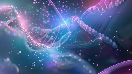 Poster - a digital rendering of dna, highlighting the potential of bioinformatics research, depict the possib