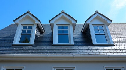 Poster - A house with three windows on the roof