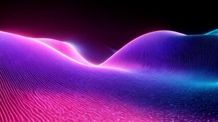 Leinwandbilder - Vibrant Digital Waves Create Colorful Abstract Light Landscape