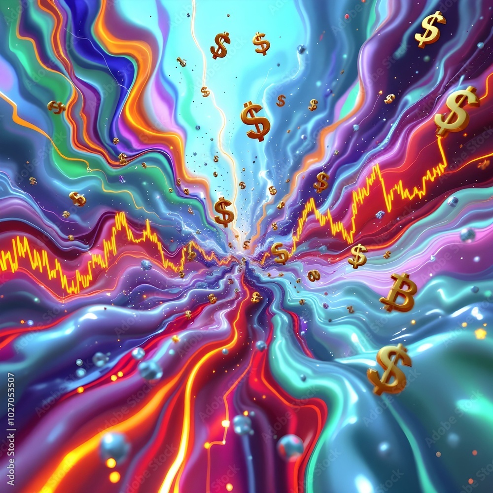 Dynamic Stock Market Volatility Explosion: Visual Chaos of Fluctuating ...