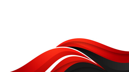 Wall Mural - abstract red and black waves creating a modern background design