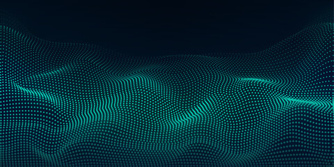 Fototapete - Big data flow, internet connection. Digital particle flow, artificial intelligence concept, machine learning.
