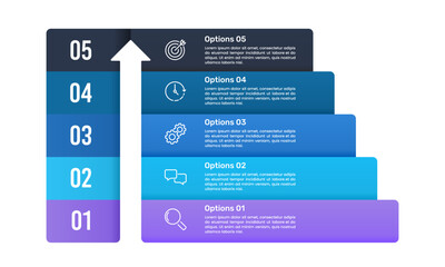 5 steps to success infographic design template. business planning, marketing, banner, strategy and p