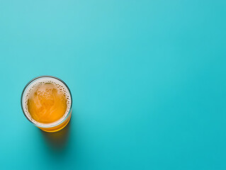 Craft beer presentation blue background