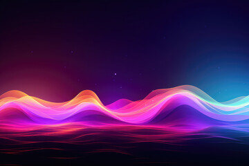 Poster - Vibrant Digital Waves Abstract Background