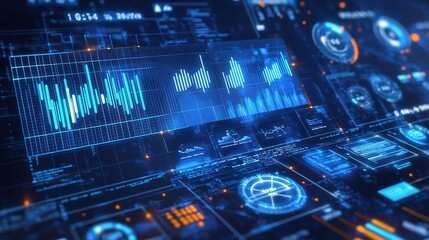 Poster - Futuristic Data Visualization with Digital Interfaces