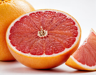 fresh grapefruit isolated on white background