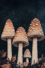 Poster - Mushrooms on Leaves