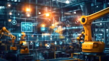 Poster - Industrial Automation with Robotic Arms in a Warehouse