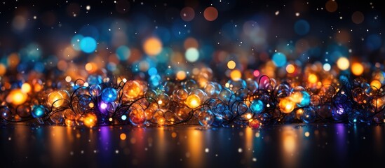 Wall Mural - Festive Glittering Lights with Bokeh Effect Background