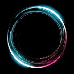 Poster - Futuristic Neon Light Circle Abstract Design