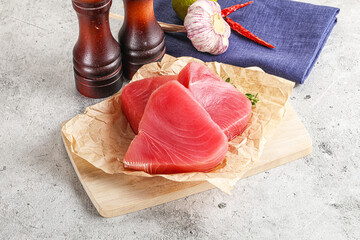 Delicous raw tuna steak for cooking