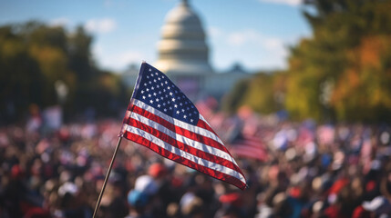 American Flag Wave Close Up for Memorial Day or 4th of July, USA VOTE
