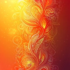 Poster - Vibrant Diwali festival vector background filled with intricate paisley and mandala patterns in gold and red hues The rich design contrasts against a soft gradient leaving ample space for a message