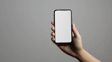 Poster - A person is holding a cell phone with a white screen