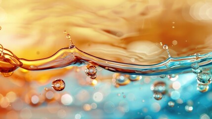 Wall Mural - Colorful Abstract Liquid Wave with Bubbles