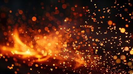 Canvas Print - Fiery Sparkles and Bokeh Light Play